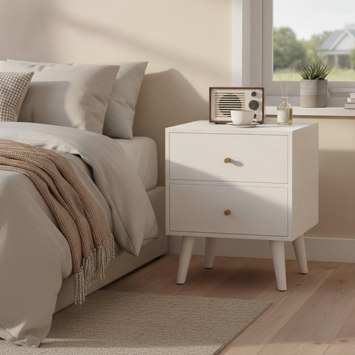 White bedside table - table, 2