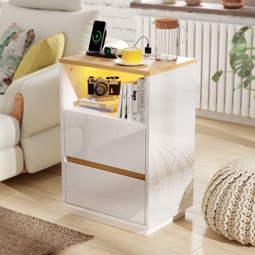 Led bedside table with - led,