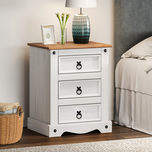 Corona bedside cabinet white - white, 3