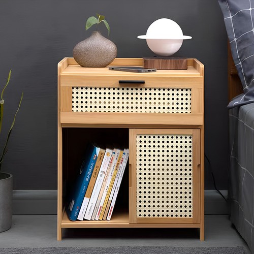 Drawer bedside table wooden - bedside,