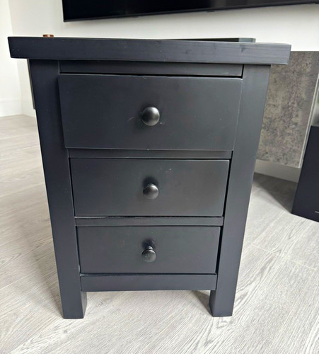 Black three drawer side - three-drawer,