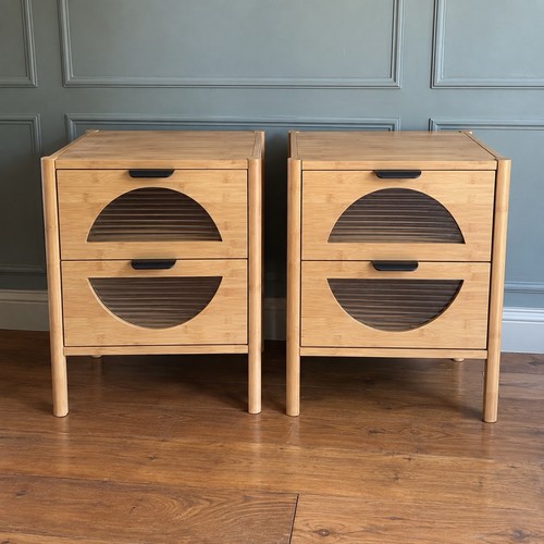 Set wood bedside - 2x,