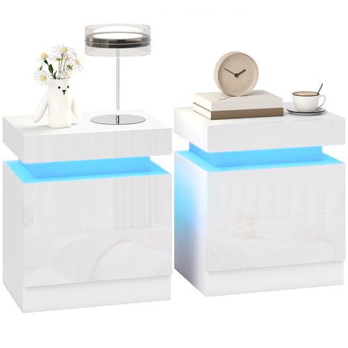 Homcom high gloss bedside - gloss,