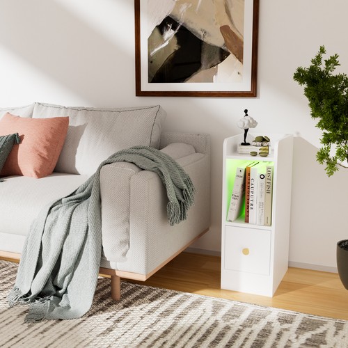 Led bedside table with - table,