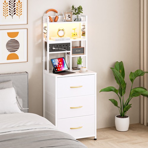 Led bedside table with - bedside,