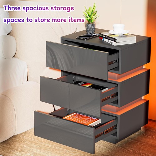 Led bedside table drawers - led, 3