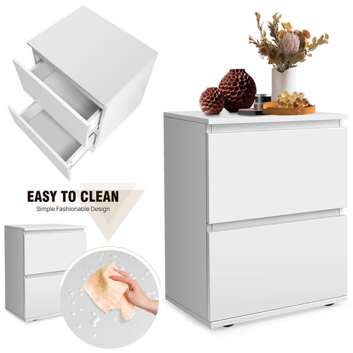 White bedside table - white, with