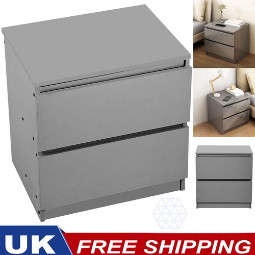 Grey wooden bedside table - wooden,