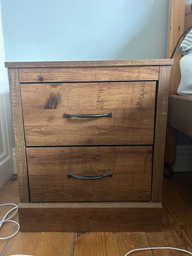 Dark brown wood bedside tables - brown,