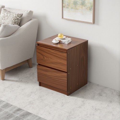 Walnut bedside table - bedside,