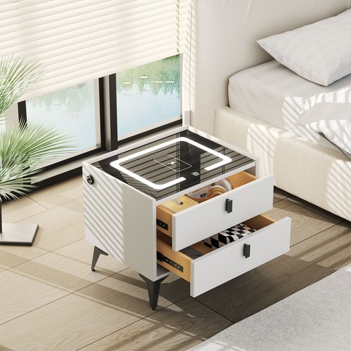 Led bedside table with - table, 2