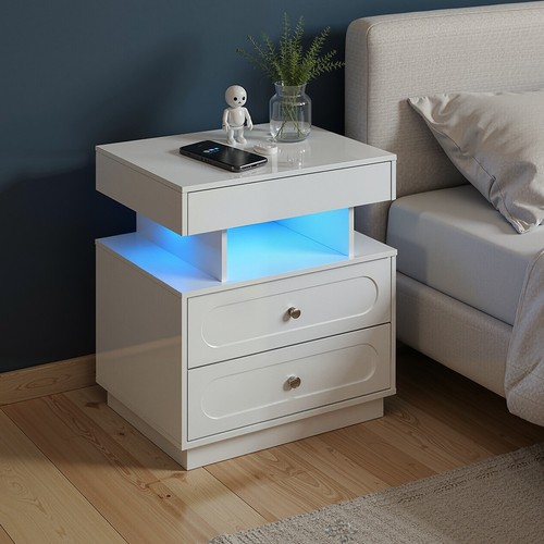 High gloss drawer bedside - gloss,