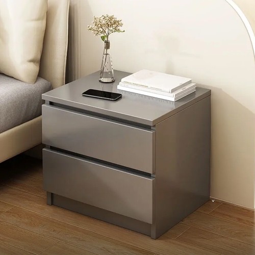 Grey wooden bedside table - grey,