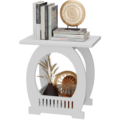 White bedside table cabinet - white,
