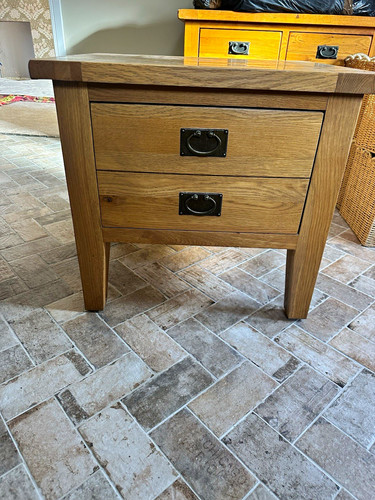 Modern oak wood coffee table - oak,