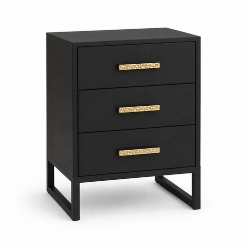 Black drawer bedside table - drawer,