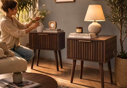 Piece wooden bedside - 2-piece, tables