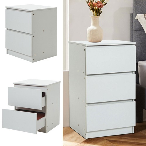 White bedside table - bedside, drawers