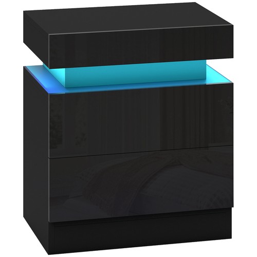 Homcom high gloss bedside - homcom,