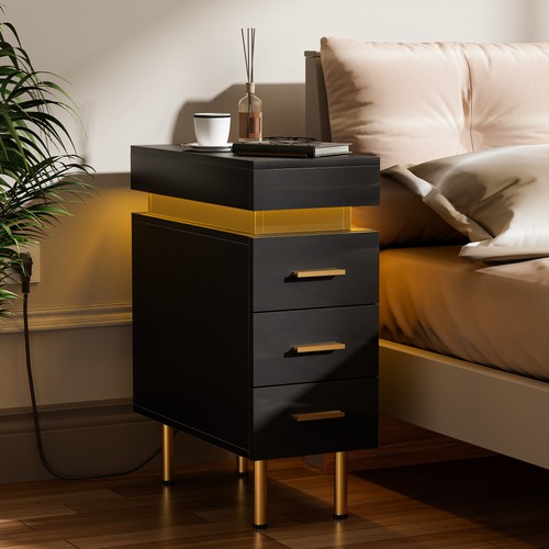 Led bedside table drawers - led, 3