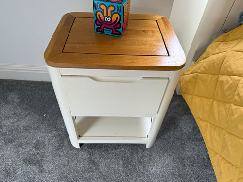 White wood bedside - wood, w/