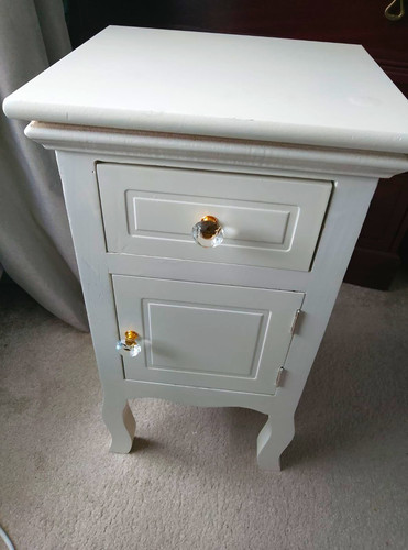 2xwhite painted bedside - painted,