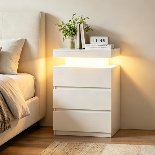 High gloss bedside - bedside, table