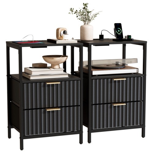 Bedside table with - bedside, charging