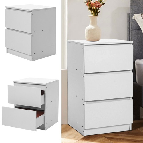 Wooden white bedside table - wooden,