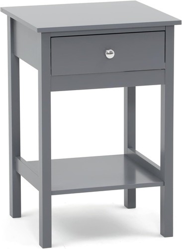 Gray bedside table - table, drawer
