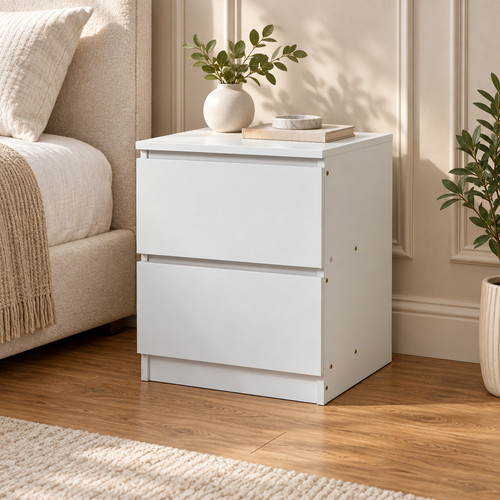 White drawer bedside table - white, /