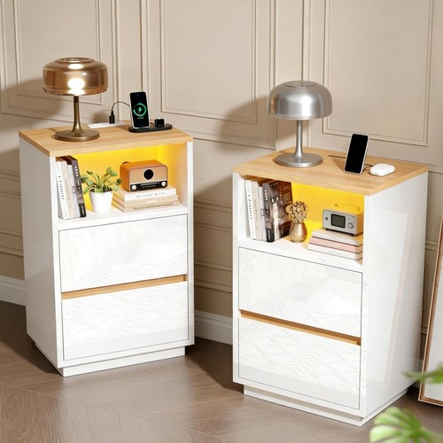 Led bedside table - 2×, with
