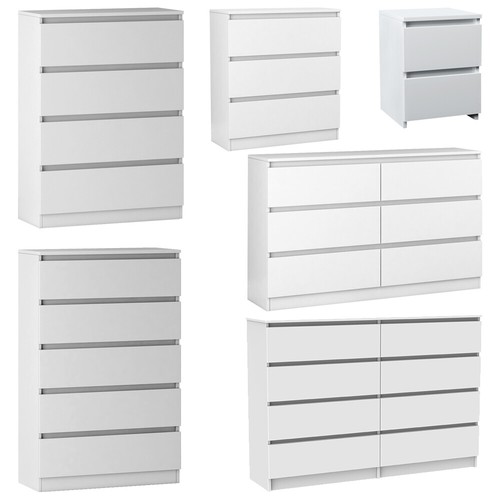 White modern bedside table - white,